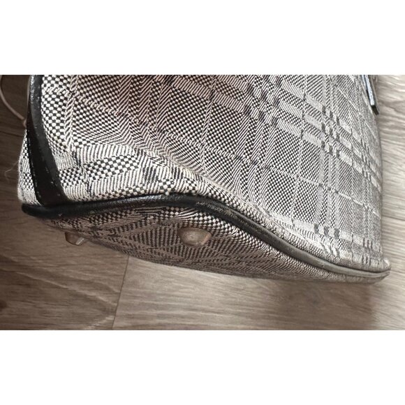 Burberry  Gray Nova Check Satchel/ Tote with Black Leather Buckled Handles - Picture 15 of 16